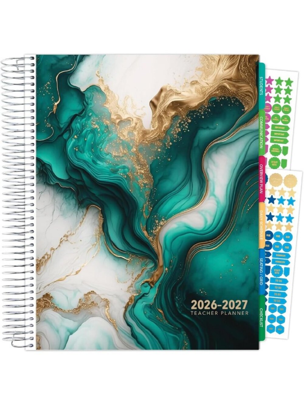 Deluxe Teacher Planner 2026-2027 | Daily, Weekly, Monthly Organizer, Stickers